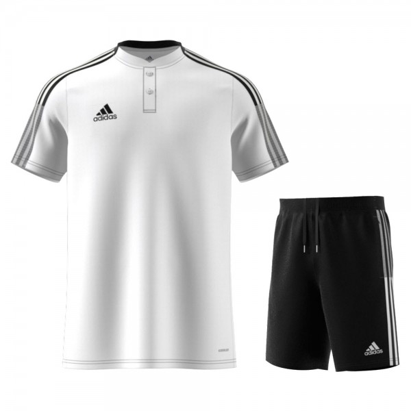 Adidas Tiro 21 Polo Trainingsset Kinder weiß schwarz