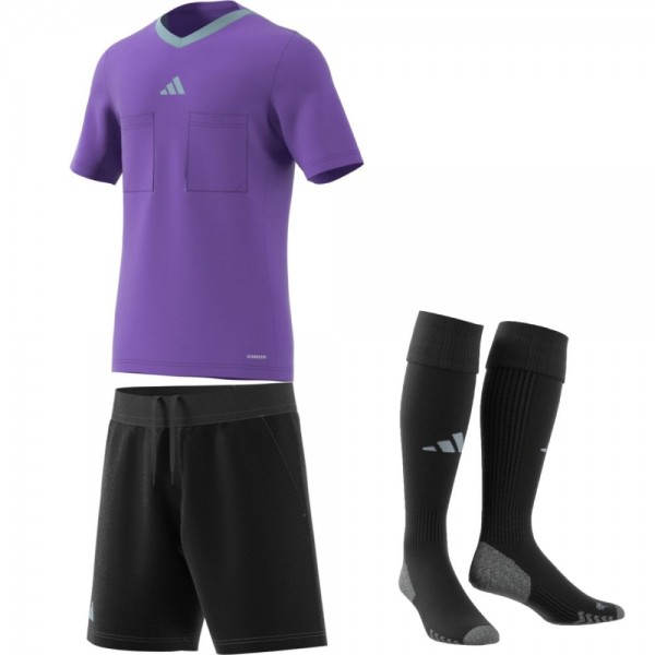 Adidas Fußball Schiedsrichter Set Trikot Shorts Stutzen Herren lila schwarz