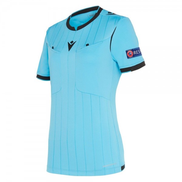 Macron Football Soccer UEFA Referee 19 Women Ladies Short Sleeve Shirt Jersey Top