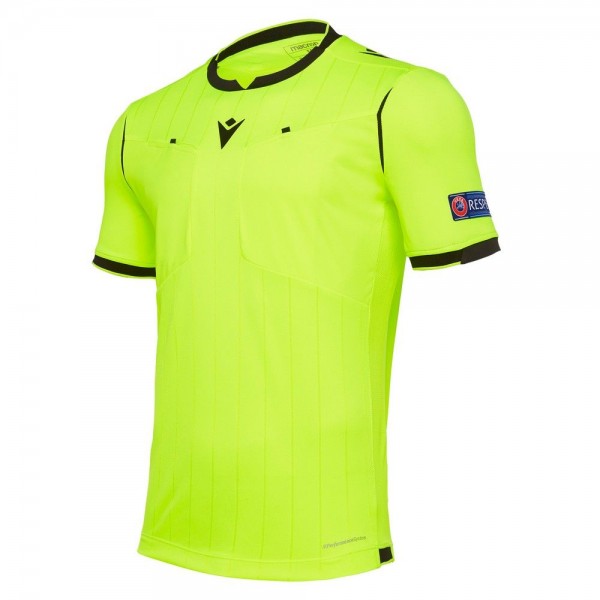 Macron Football Soccer UEFA Referee 19 Mens Short Sleeve SS Shirt Jersey Top