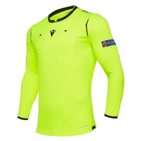 Macron Football Soccer UEFA Referee 19 Mens Long Sleeve Shirt Jersey Top