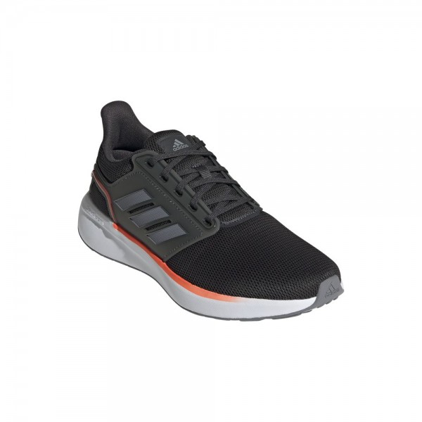 Adidas Mens EQ19 Running Lace Up Sports Shoes Trainers Carbon Grey Solar Red