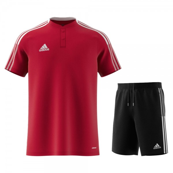 Adidas Football Soccer Tiro 21 Mens Sports Training Kit/Set Polo Shirt Shorts