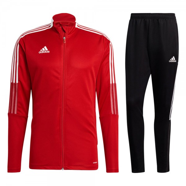 Adidas Tiro 21 Track Trainingsanzug Kinder rot schwarz