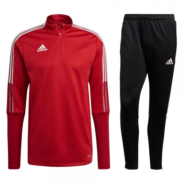 Adidas Tiro 21 Trainingsanzug Kinder rot schwarz