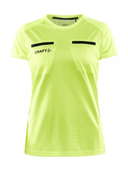 Craft Football Soccer Evolve Referee Womens Short Sleeve SS Jersey Shirt Yellow