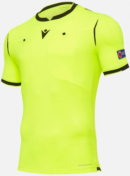 Macron Football Soccer Referee Mens Short Sleeve Jersey Shirt UEFA Euro 2020