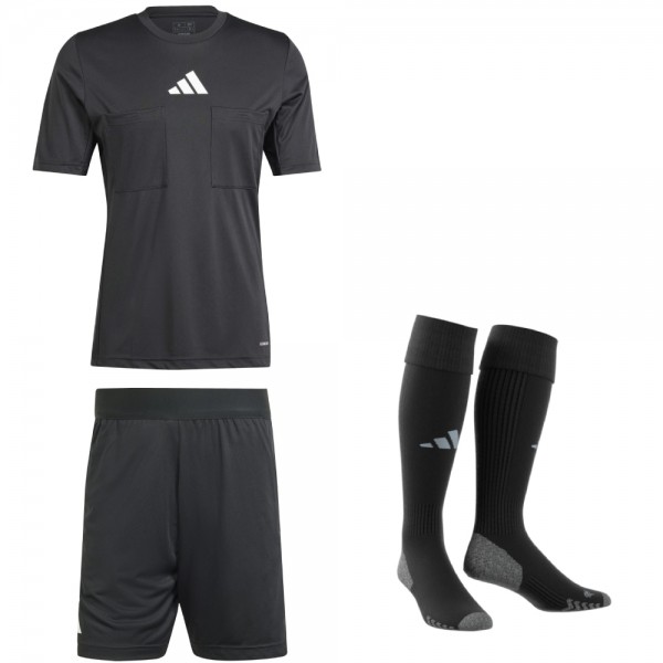 Adidas Fußball Schiedsrichter Set 24 Trikot Shorts Stutzen Herren schwarz
