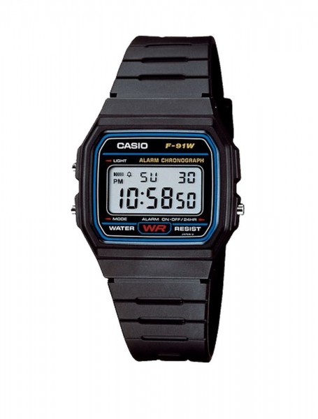 Casio F-91W Referee Wrist Watch Waterproof Stopwatch Black
