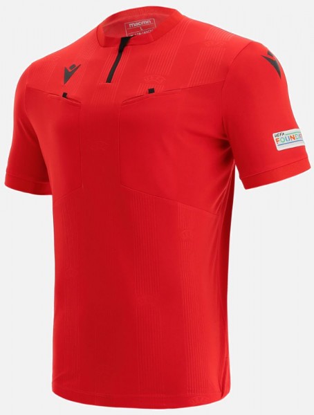 Macron Football Soccer UEFA 2021 Mens Referee Short Sleeve SS Shirt Jersey