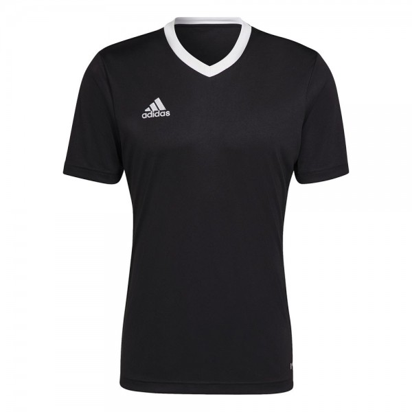 Adidas Football Soccer Entrada 22 Mens Short Sleeve Jersey Shirt V Neck Black