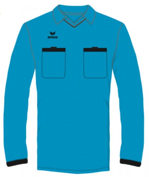 Erima Football Soccer Referee Mens Long Sleeve Jersey Shirt Blue
